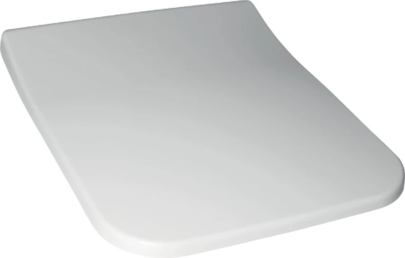 Villeroy & Boch Architectura SlimSeat Toilet Seat with Soft-Close Mechanism, Removable Toilet Seat Made of Shatterproof Duroplast, Toilet Lid Original Replacement Part, Square, White Alpine, Glossy