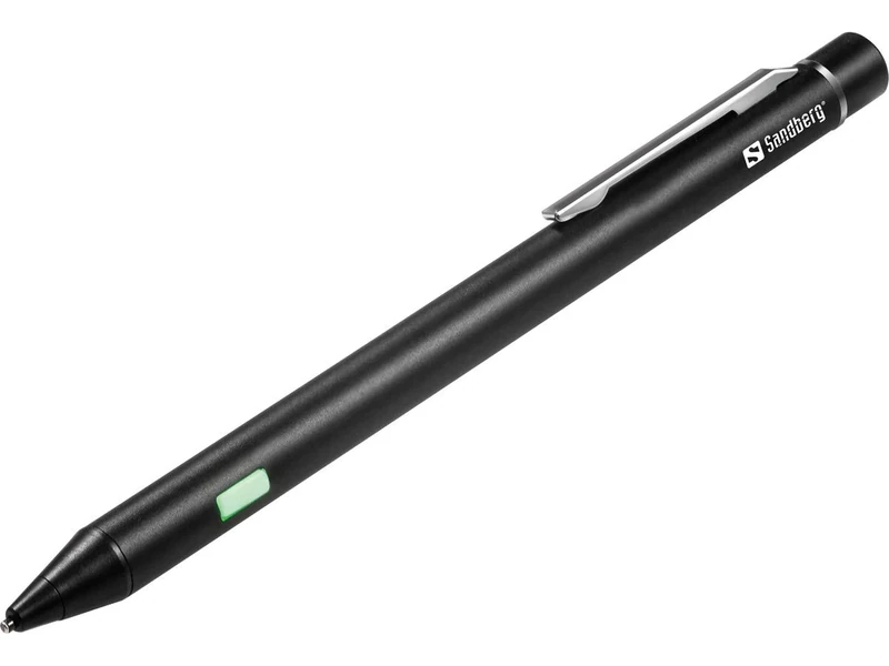 Sandberg Precision Active Stylus Pen, Stylus Pencil for Touch Screens, Precision Active Stylus Pen, High Sensitivity, Ultra-Thin Point, Rechargeable Stylus for iPad Surface iPhone Samsung Pixel