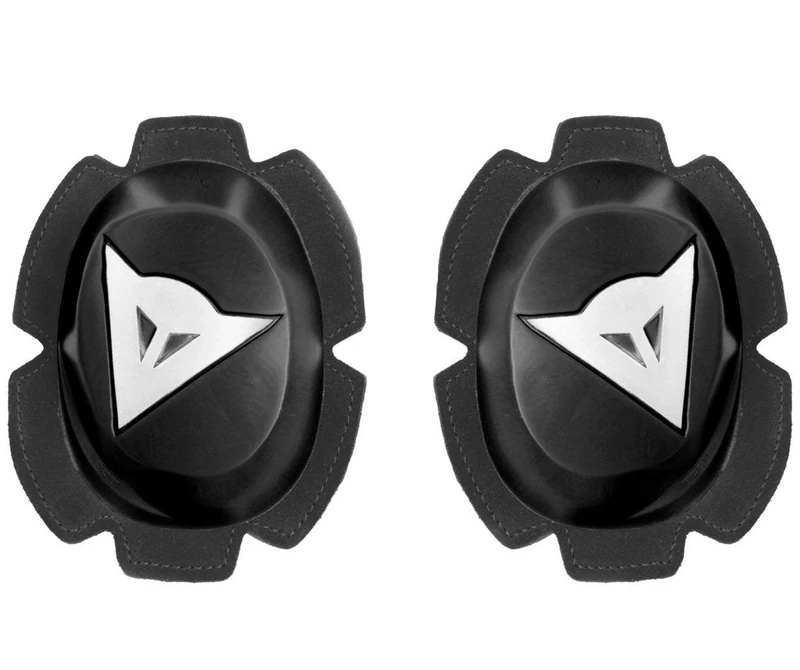 Dainese - Pista Knee Slider, High Durability Motorbike Knee Pads, Polyurethane HD, Superior Strength and Increased Durability, Moto Racing Track Slider with Velcro Closure, Black/White