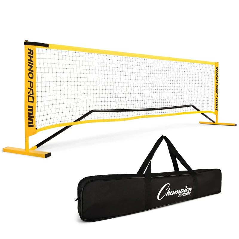 Champion Sports Portable Volleyball Net: Adjustable 10 Foot Racquet Sport, Tennis, Badminton, and Game Net - Yellow