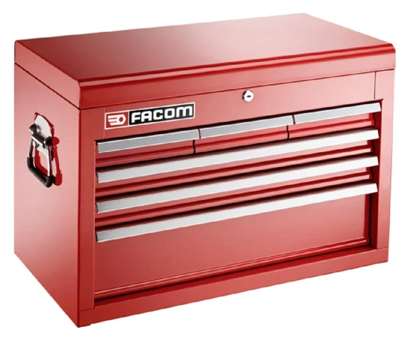 Facom BT.C6TA Metal 6 Drawer Chest with Tools, Red