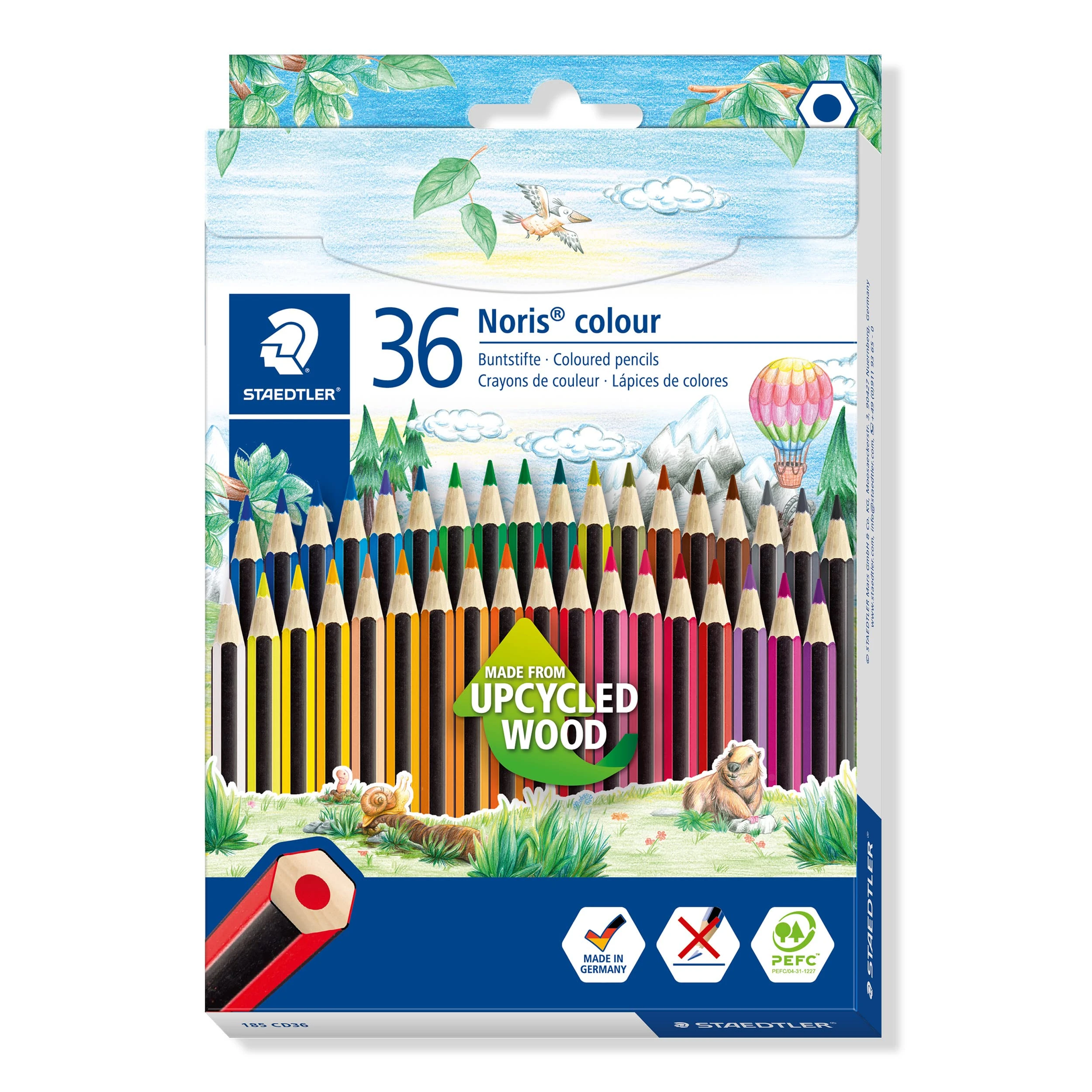 STAEDTLER 185 CD36 Noris Colour Pencil - 36 Assorted Colours (Pack of 36 Pencils)