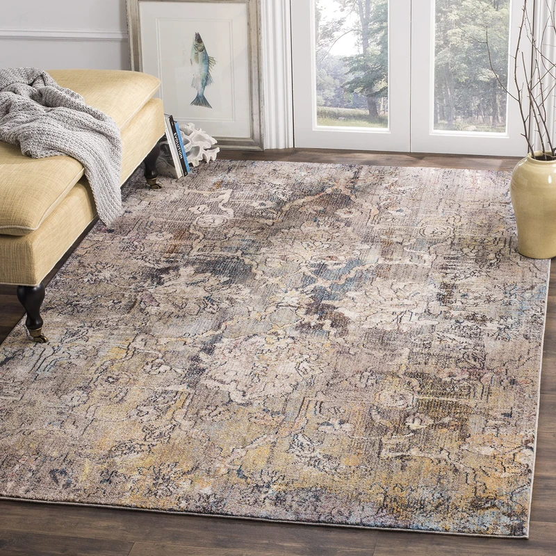 Safavieh Trendy New Transitional Indoor Woven Rectangle Area Rug, Bristol Collection, BTL487, in Blue / Grey, 183 X 274 cm for Living Room, Bedroom or Any Indoor Space - Image 1