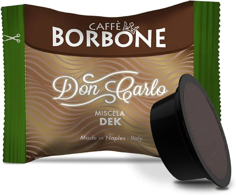 Caffè Borbone Don Carlo, Dek Decaffeinated Coffee Blend - 50 Capsules - Compatible with Lavazza®* A Modo Mio®* coffee machines for domestic use