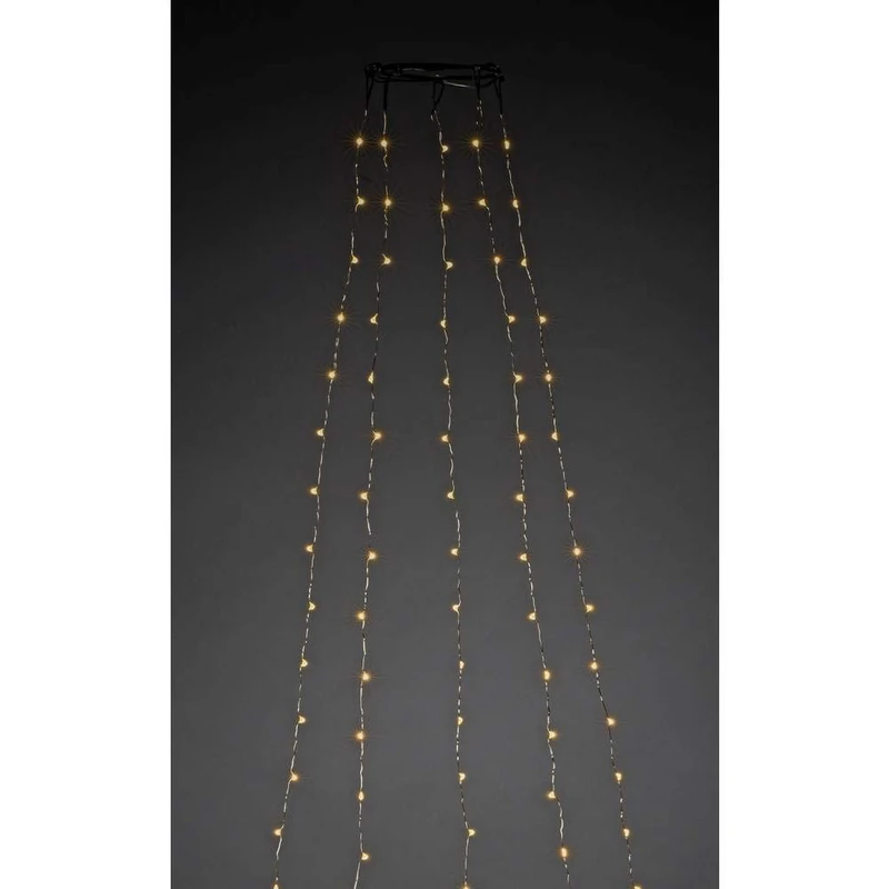 Konstsmide Christmas Lights LED Pin Wire Halo Ring/Fairy Lights 5 Strands of 48 Diodes/Controlled via The Smart App/240 Amber White Diodes/Silver-Coloured Wire/Indoor Use String Lights, 6578-870