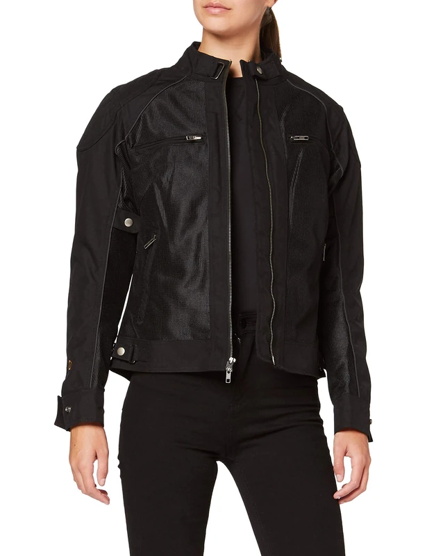 Windsoroyal Nottingham Damen Motorradjacke - Schwarz, L - Image 1