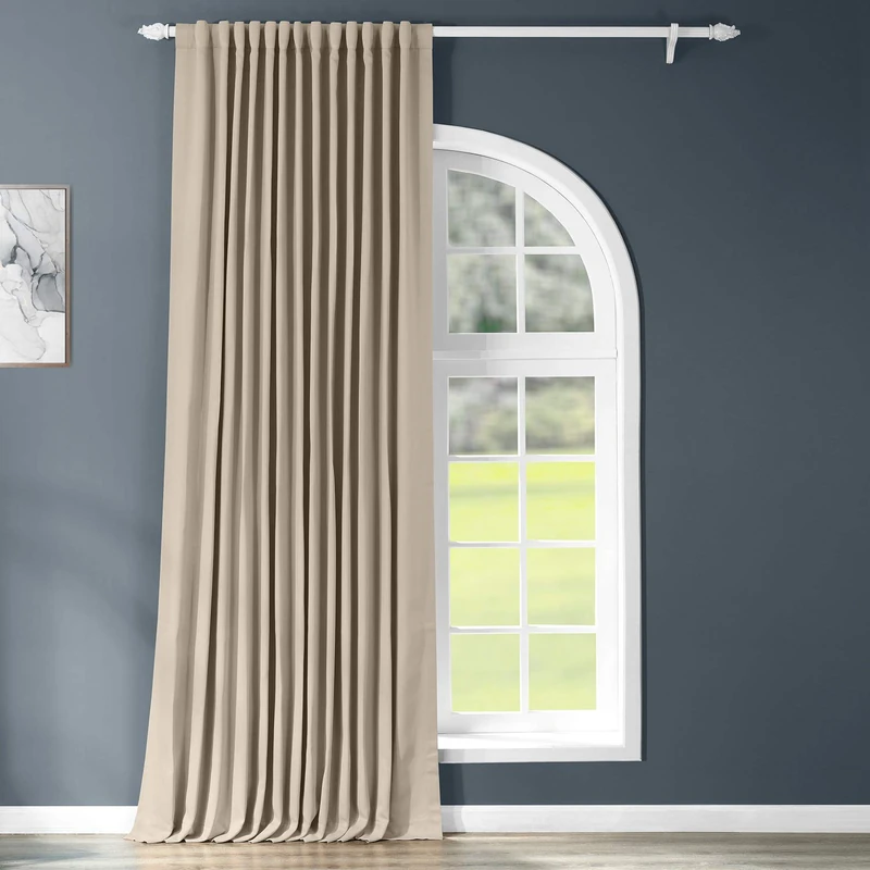 HPD Half Price Drapes Extra Wide Darkening Curtains for Bedroom & Living Room 100 X 120 (1 Panel), BOCH-151304-120-DW, Classic Taupe, Polyester Blend, 100" W x 120" L (Pack of 1)