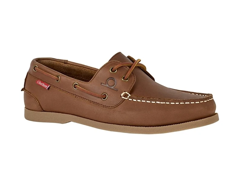Chatham Galley II Dark Tan Premium Leather Boat Shoes-12