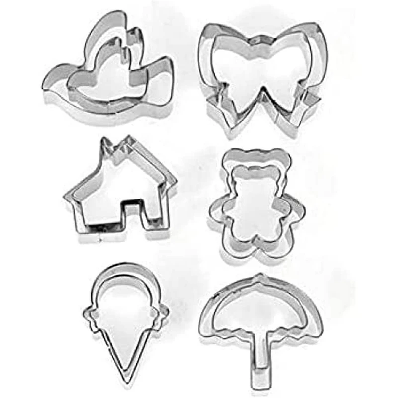 HABI 8582700 Set of 6 Packs of 12 Biscuit Cutter Stainless Steel Ass. Pastry and Cake Design - Image 1