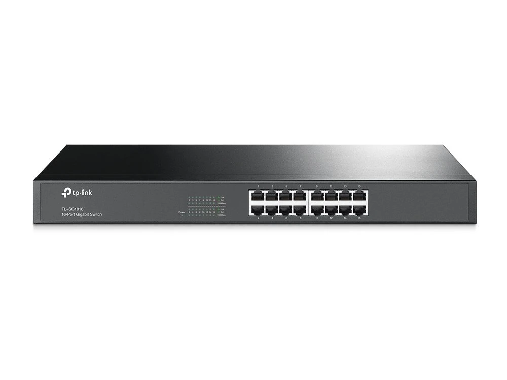 TP-Link V12 16-Port Unmanaged Gigabit Ethernet Switch, Steel Case, 19-inch Rack-Mount(TL-SG1016)