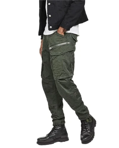 G-STAR RAW Men's Rovic Zip 3D Regular Tapered Pants Pants, Green (dk vermont green D02190-5126-7179), 33W / 38L