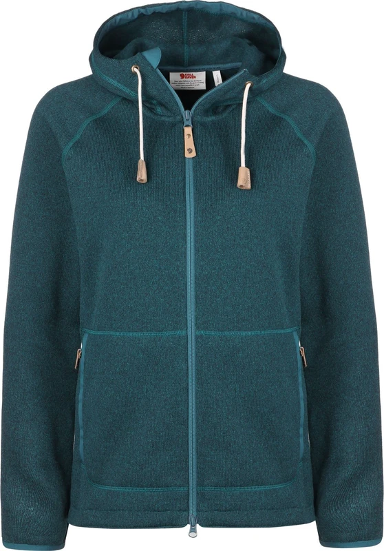 Fjällräven Övik Ladies Fleece Hoodie, Womens, 89516, Blue (Glacier Green), M