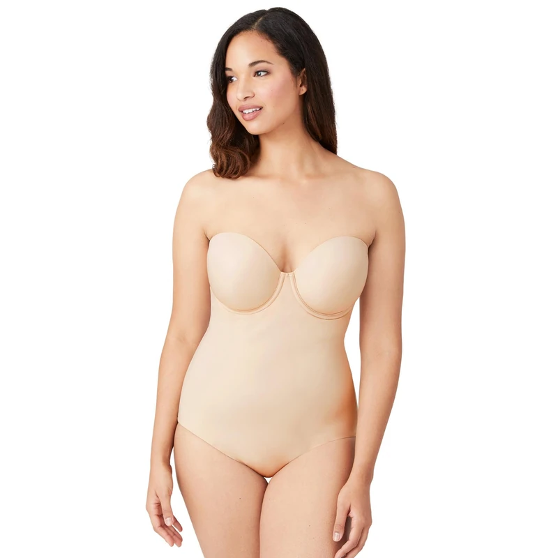 Wacoal Women's Red Carpet Shaping Body Briefer Shapewear Bodysuit, Sand, 38DD