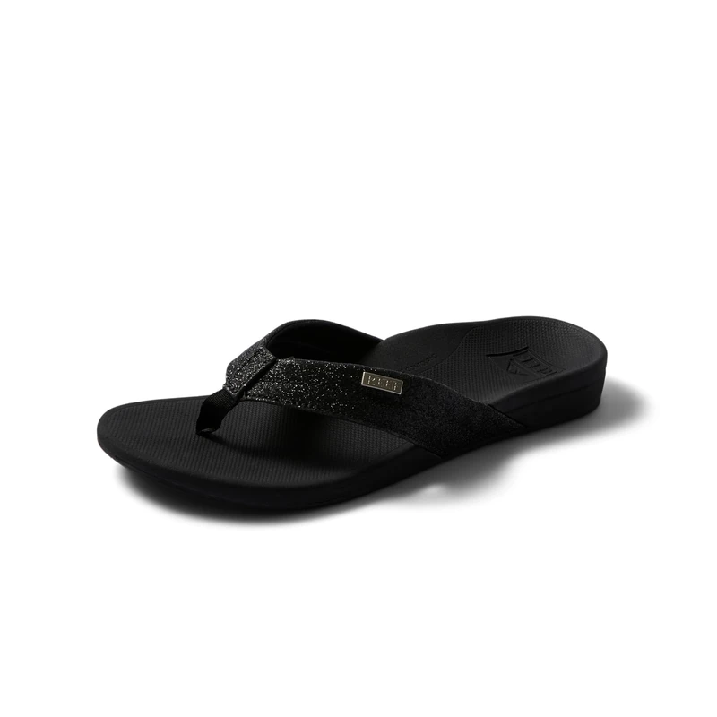 Reef Women's Ortho-Spring Flip-Flop Black/Black Glitter, 6 UK