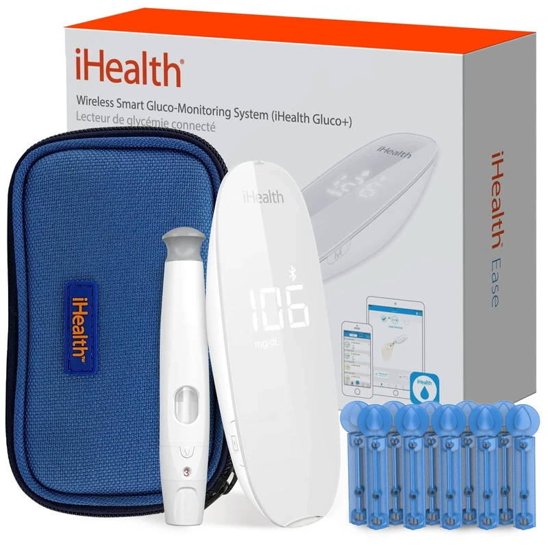 iHealth Smart Wireless Gluco Monitoring, 10 Lancets and Lancing Pen