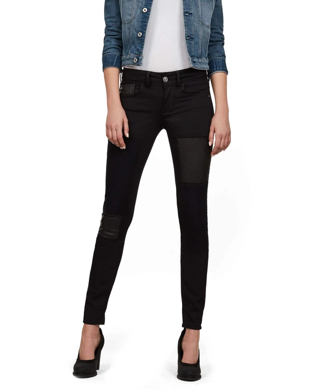G-Star Women's Lynn Mid Skinny Restored Jeans, Black (rinsed restored D10962-8970-9947), 25W / 34L