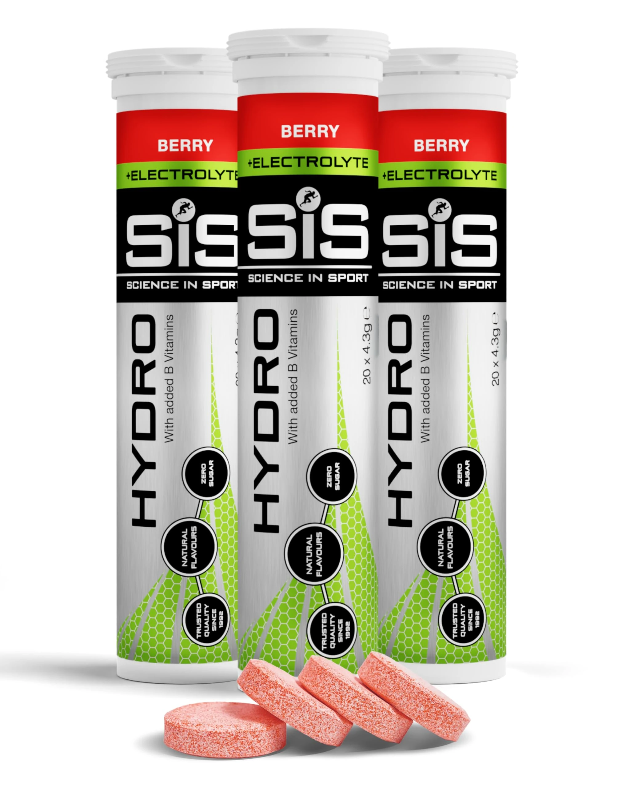 Science in Sport Hydro Electrolyte Tablets 60 pcs. Berry – Vegan & Gluten-Free, Ideal to Promote Hydration and Maintain Electrolytes Balance (Packaging May Vary)