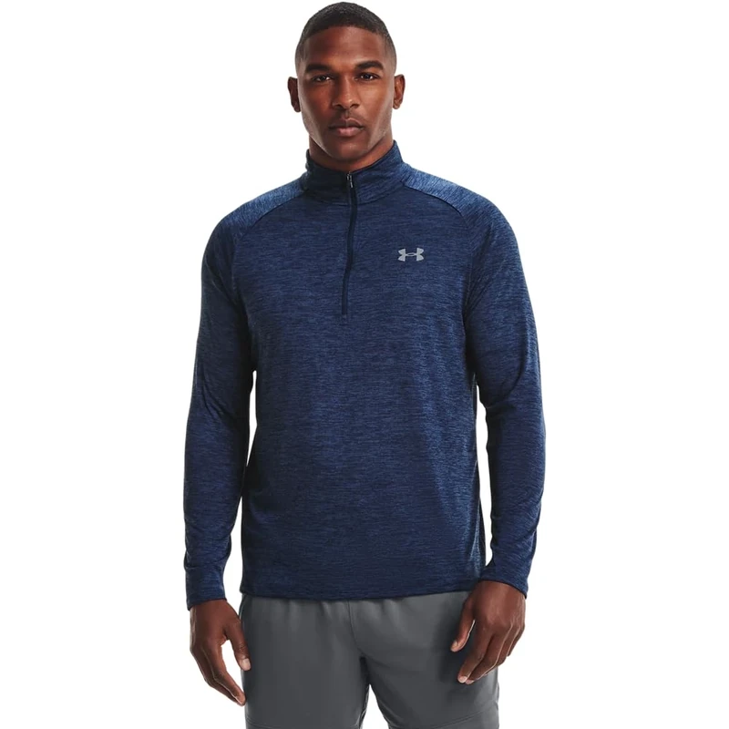 Under Armour Men's Tech 2.0 1/2 Zip-up Long Sleeve T-shirt Sweatshirt, Academy Blue (409)/Steel, 3XL Tall