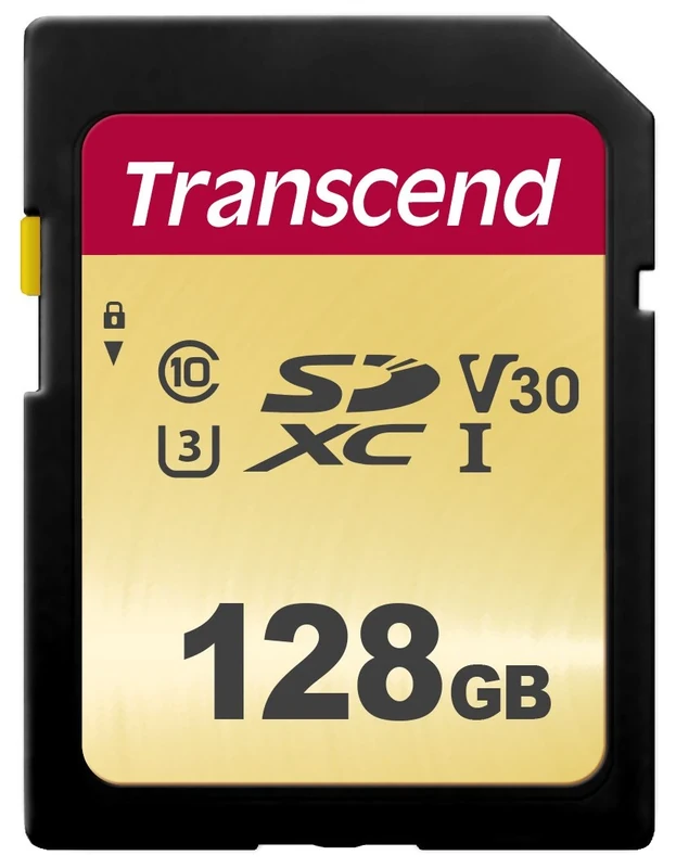 Transcend SDC500S 128GB SDXC Class 10 U3 V30 Memory Card, Speed up to 95/45MB/s for Digital Cameras