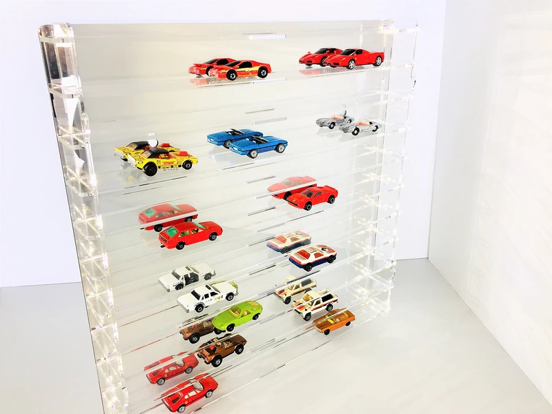 Technical Laser 1: 60.4.2l10b/50.e of Transparent Methacrylate, Glazed Case Mirror, Mounted Measures 50 x 50 x 5 cm (altoxanchoxfondo), Set of 15 pieces