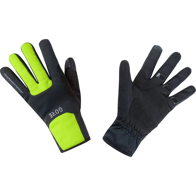 GOREWEAR M WINDSTOPPER® Thermo Gloves, Black/Neon Yellow
