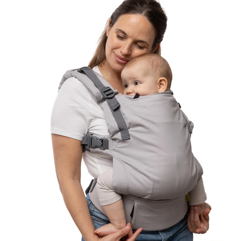 Boba X Baby Carrier Newborn to Toddler - Adjustable Front and Backpack Carrier Petite to Plus Size 7-45 lbs, Ergonomic Baby Carrier with Crossable Straps - Grey