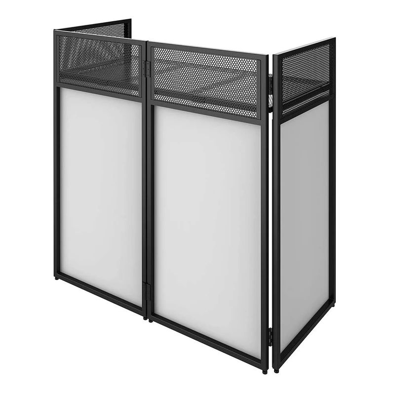 Ibiza - DS30 - Adjustable professional folding DJ stand with opaque finishing panels - Carrying case included - Black