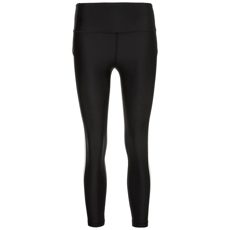 Under Armour UNDKU Women UA HG Armour Ankle Crop Branded Capri - Black/White/Metallic Silver (002), LG