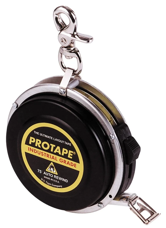 ProTape 3/8" x 75' Auto-Rewind Tape Measure w/Nylon Coated Blade 46322 (975DCB) 10ths & Diameter by US Tape