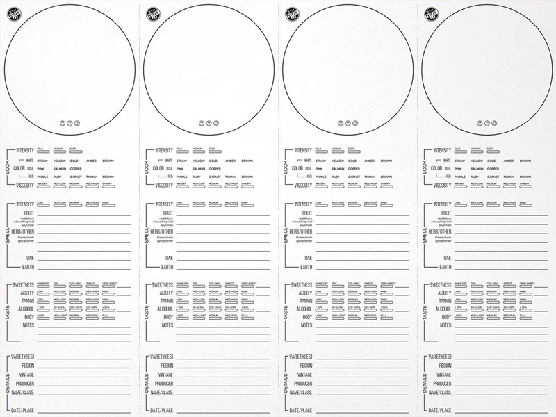 Wine Folly - Wine Tasting Notes Placemats Print 20-Pack (12" x 16") - Image 1