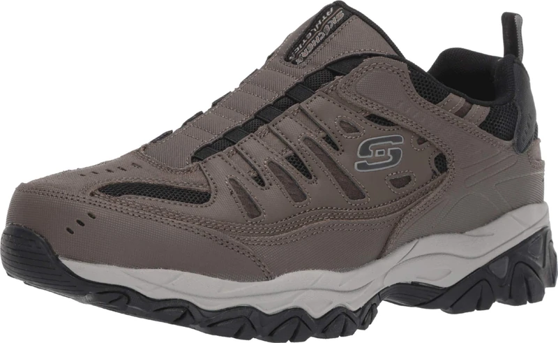 Skechers Men's Afterburn M. Fit Wonted Sneaker, Brown, 7.5 4E US