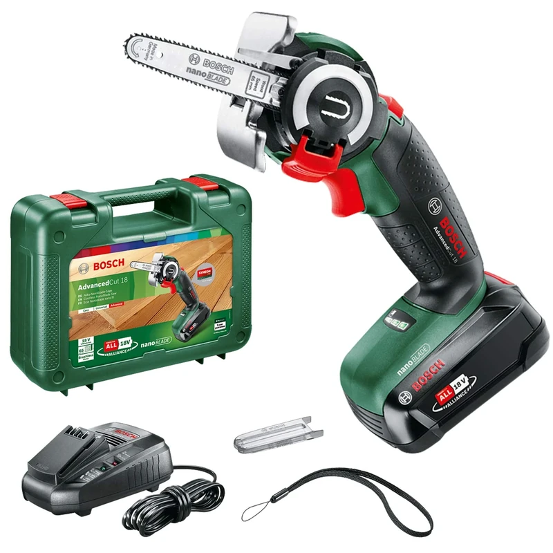 Bosch Home and Garden 18 Nanoblade Cordless Saw Advancedcut, 18 Volt System, in Carrying Case, Green