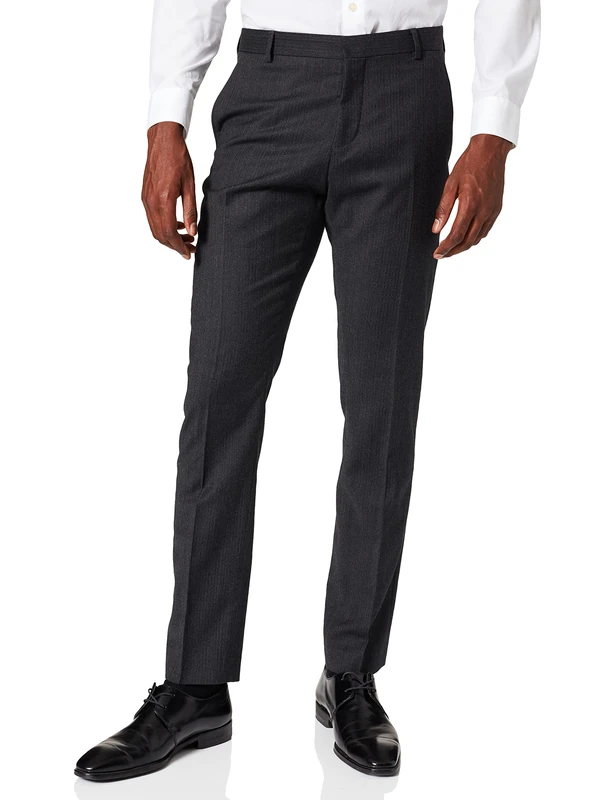 SELECTED HOMME Men's Slhslim-mylophil Dk TRS B Noos Suit Trousers, Grey (Dark Grey Melange Dark Grey Melange), W28 (Size: 42)