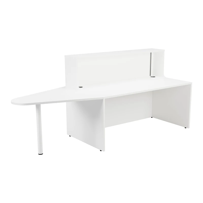 Office Hippo Reception Desk Unit With Extension, Table, Office, White, 240 x 89 x 116.5