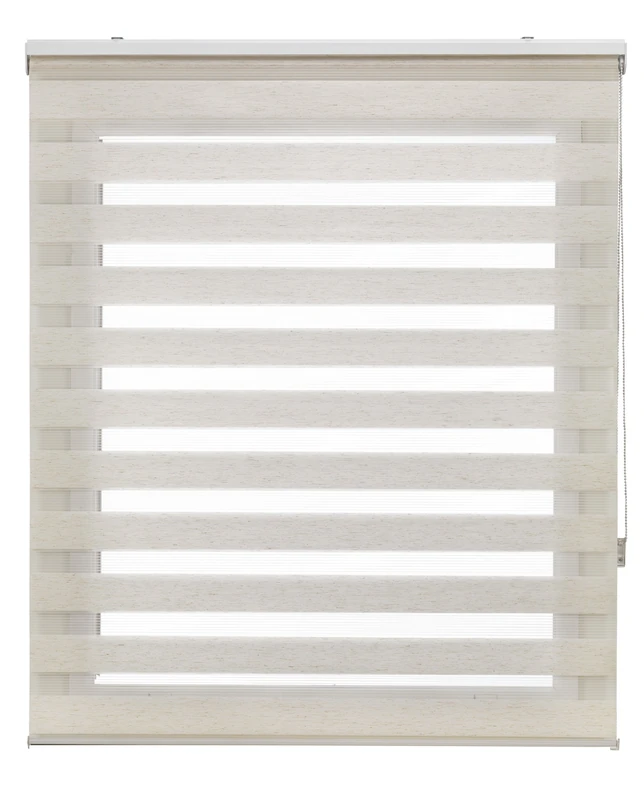 Uniestor Basic Duo Roller Blind Day and Night Linen Double Roller Blind 120 x 180 cm (width x length) Fabric size 117 x 175 cm Zebra Window Roller Blind