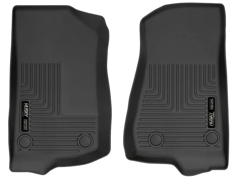 Husky Liners 13021 Fits 2018-19 Jeep Wrangler, 2020 Jeep Gladiator Crew Cab Weatherbeater Front Floor Mats, Black