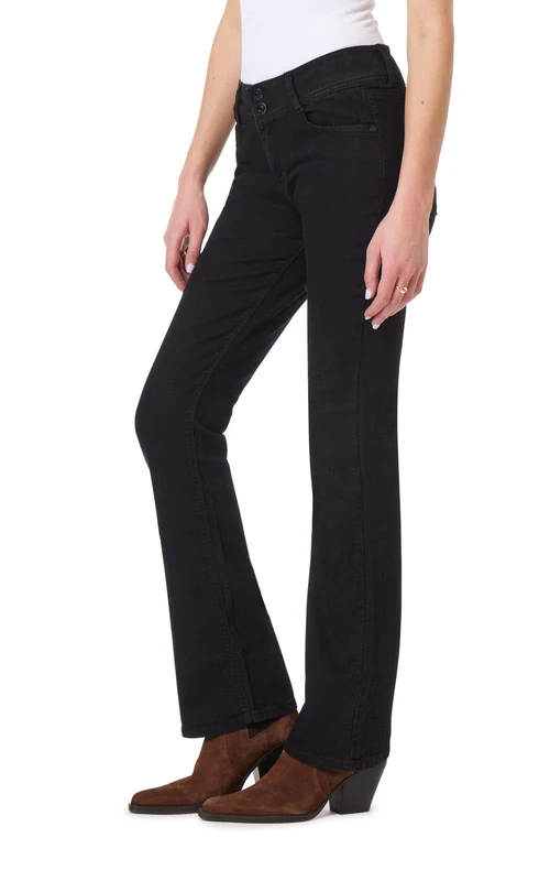 WallFlower Women's Luscious Curvy Bootcut Jeans, Black, XXX-Small