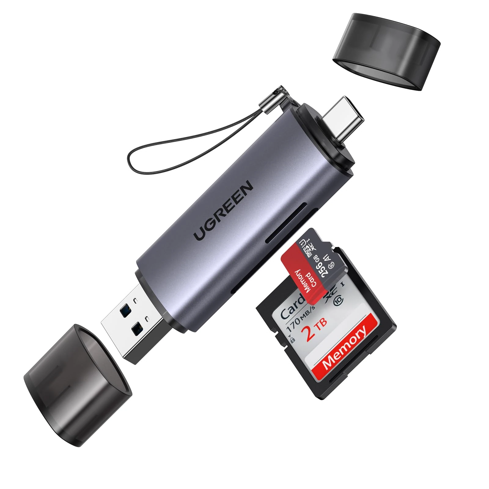 UGREEN USB SD Card Reader, USB C & USB 3.0 Memory Card Reader for SD/Micro SD/UHS-I/SDXC/SDHC/TF, Compatible with iPhone 16 Pro/Pro Max, MacBook Pro, iPad Pro, Galaxy S24