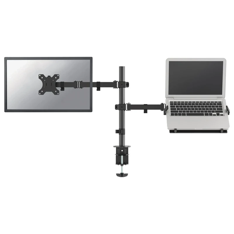 Newstar FPMA-D550NOTEBOOK Full Motion and Desk Mount (clamp) for 10-27" Monitor Screen and Laptop, Height Adjustable - Black