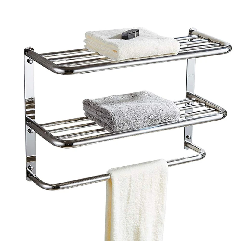 LUANT 30 Inch Bathroom Shelf 3-Tier Wall Mounting Rack with Towel Bars, Extra Long - Image 1