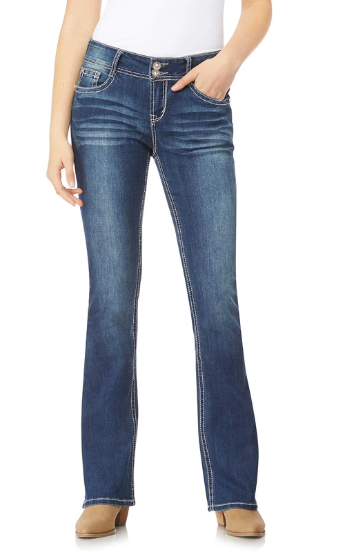 WallFlower Women's InstaStretch Luscious Curvy Bootcut Jeans, Twinkle, 3 Shorts