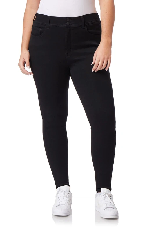 WallFlower Women's InstaSoft Ultra Fit Skinny Jeans, Black/Logan, 15