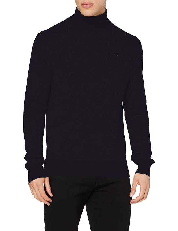 Armani Exchange Men's 8nzm3c Turtleneck, Blue, XL