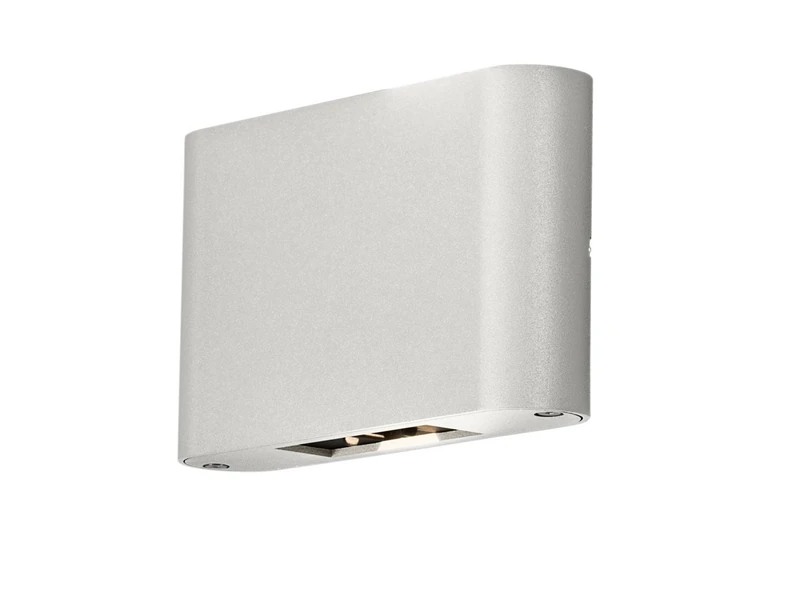 Konstsmide Outdoor Wall Light Mains Powered/Chieri Up Down Adjustable Angle/High Power 2 x 6 W LEDs/Clear Glass Lens/Aluminium/IP54/Outside Light White
