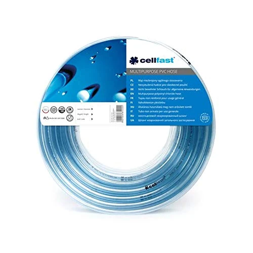 Cellfast Polyvinyl Chloride Multipurpose Hose 16x2.0mm, 50m, PVC, Phthalate Free, Food Quality Certificate, 20-406