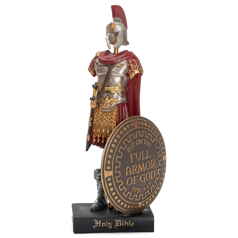 Dicksons Armor of God Roman Soldier 9 x 5 Inch Red Resinstone Tabletop Figurine