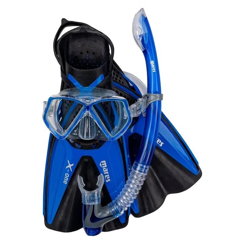 Mares Men X-One Pirate Schnorchel-Set, S Snorkelling Packages - Blue, Small
