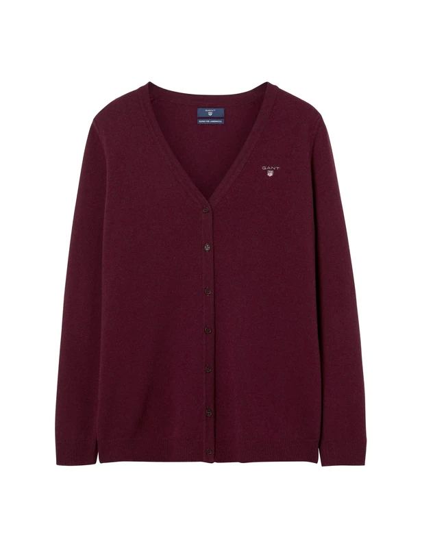 GANT Women's Superfine Lambswool Cardigan, Black, S
