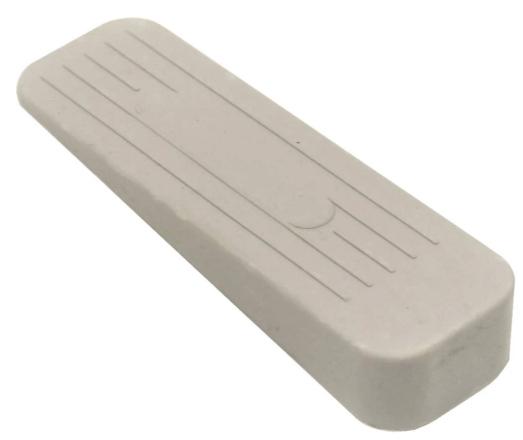 fiXte Deluxe Heavy Duty Non-Slip Rubber Door Wedge Stopper (1, Light Grey/Cream)