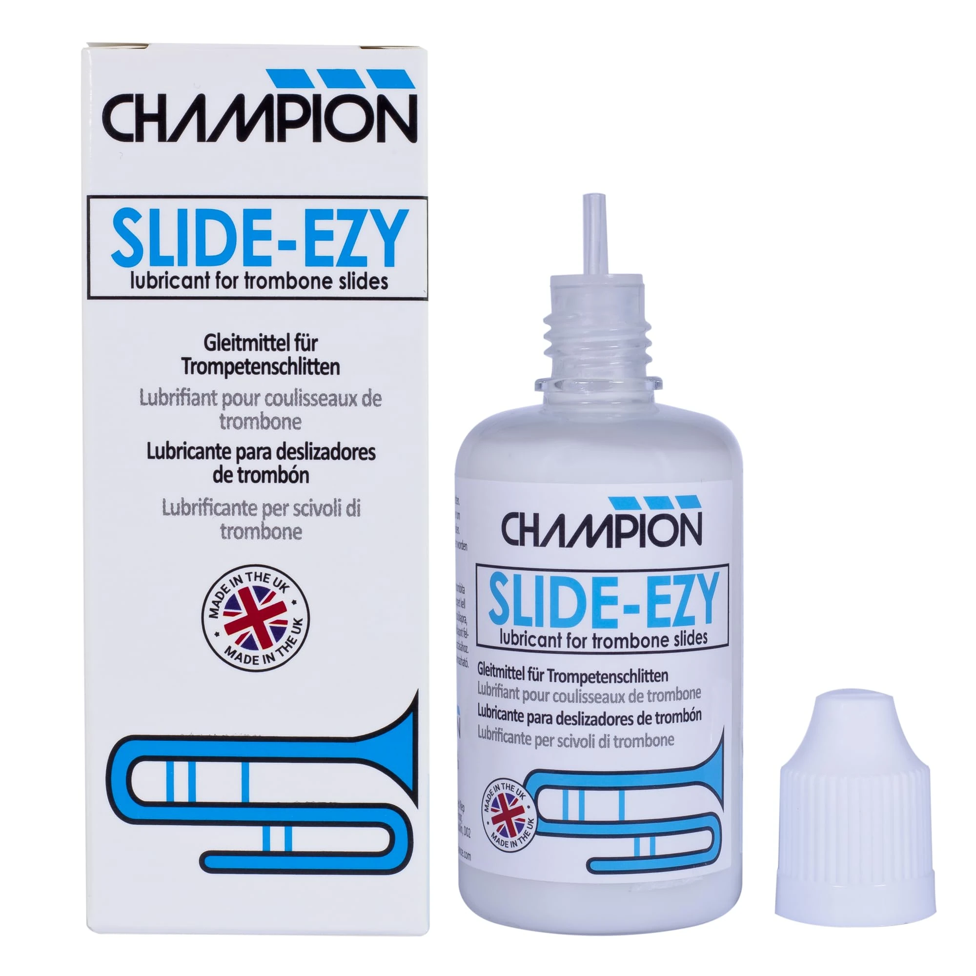 Champion Slide-Ezy Trombone Slide Cream Lubricant. Lubrication for Bb, Bb/F, Alto, and Brass Trombone Slides. Odourless & Easy To Apply Trombone Instrument Lubrication Cream. Made in the UK. (50ml)